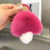 Плюшевый брелок в виде гриба, нечеткий искусственный мех кролика, автомобильный брелок для ключей, DIY брелок, подвеска, украшение, украшение для рюкзака, подарок на день рождения