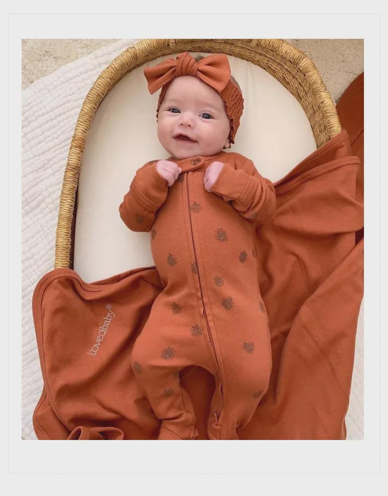 Уютный хлопковый комбинезон для новорожденных с обёрткой для ног - осенне-зимний комбинезон на молнии для мальчиков