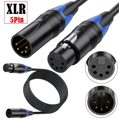 5-контактный XLR папа-мама кабель DMX-512 Линия подключения аудиоусилителя и микшерного пульта Шнур для звуковой карты записывающей студии