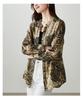 Women's 2026 Spring Commuting Versatile Round Neck Long Sleeve Shirt with Retro Printed Linen and Silk