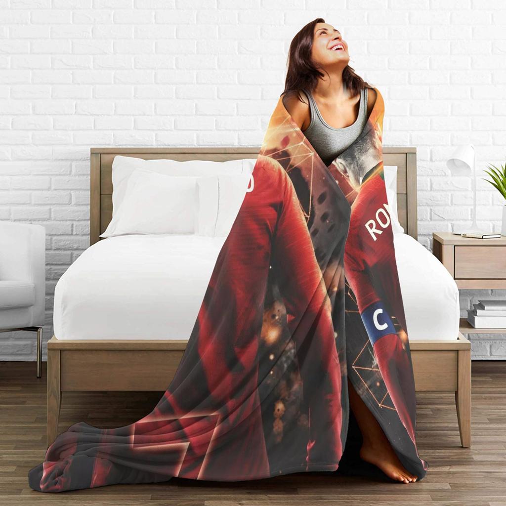 CR7 Football Soccer Blankets Wool Throw Blankets Bedding Couch Decoration Soft Warm Bedsprea,