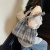 Корейская простая сумка через плечо в горошек, маленькая, свежая, 2025, осень, новая, нишевая, повседневная, большой вместимости, сумка-тоут для通勤