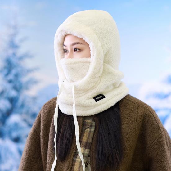 Женская зимняя шапка-балаклава с защитой лица, толстая, теплая, флисовая, ветрозащитная, для езды на велосипеде, регулируемая, полная