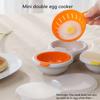 1Pcs Mini Double Egg Cooker Creative Tableware Microwave Oven Egg Steamer Double Layer Steam Egg Bowl with Lid Kitchen Gadgets