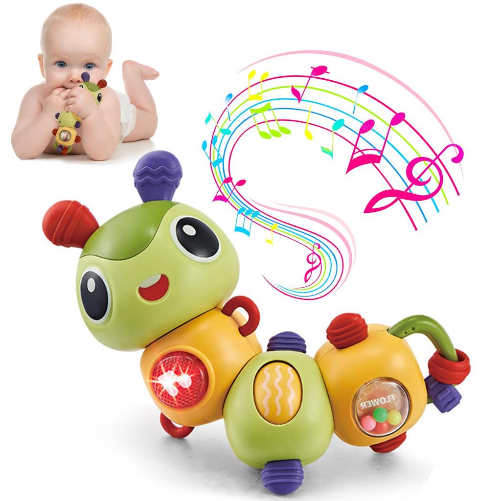 TENGEE Baby Toy, Educational Rattle with Bug, Light, Music, and 360-Degree Rotation, Perfect for Boys and Girls, Baby Shower Gift, Birthday Gift, or
