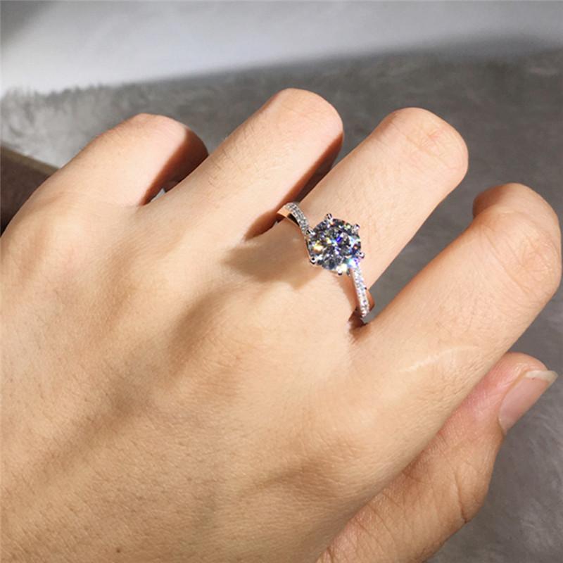 Стерлинговые роскошные обручальные кольца из кубического циркония для женщин, обручальное кольцо с витым кольцом, классическое ювелирное изделие для предложения руки и сердца