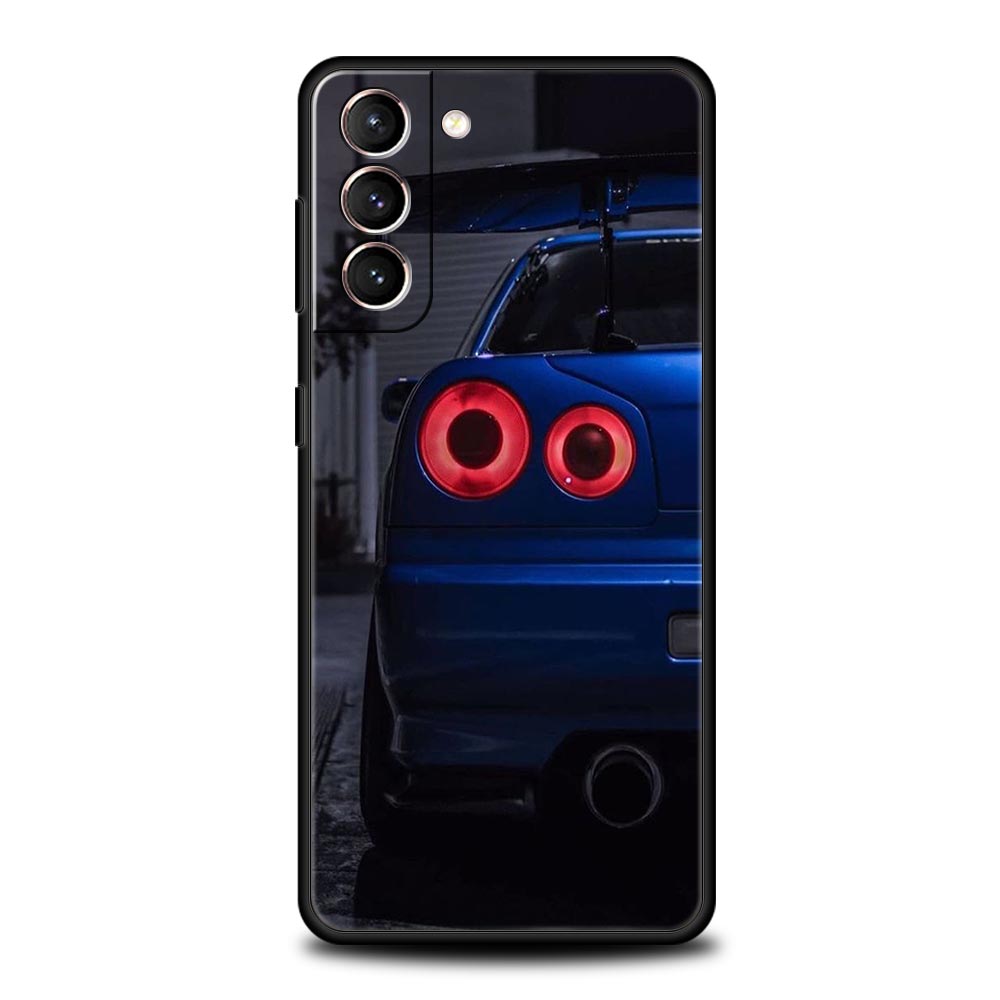Сине-красный JDM Спортивный Автомобиль Чехол для Телефона Для Samsung Galaxy S26 Ultra S25 Plus S24 FE S23 S22 5G S21 S20 Чехол Черный Мягкий