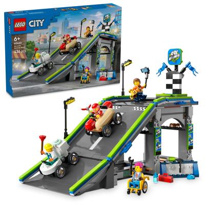 LEGO City преодолевает границы! Гоночный автомобиль трамплин игрушечный блок образовательный6789автомобиль мини-автомобиль 60460