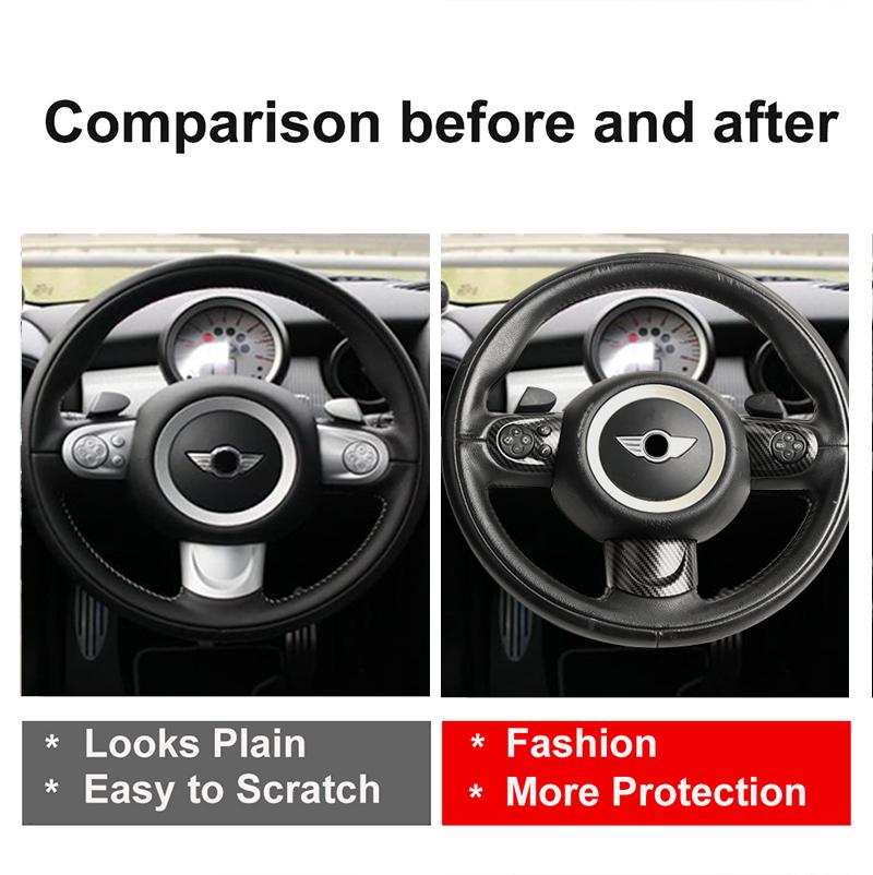 For MINI COOPER R55 R56 R57 R58 R59 R60 R61 Steering Wheel Panel button Sticker Cover Sticker Case Interior Accessories njbwy33