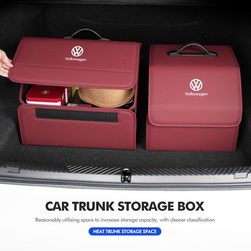 Для автомобиля Volkswagen VW Ящик для хранения в багажнике Кожаный Большая вместимость Складной Органайзер Polo Jetta Sagitar Magotan Passat B5 B6 B7 CC zi9 zi9