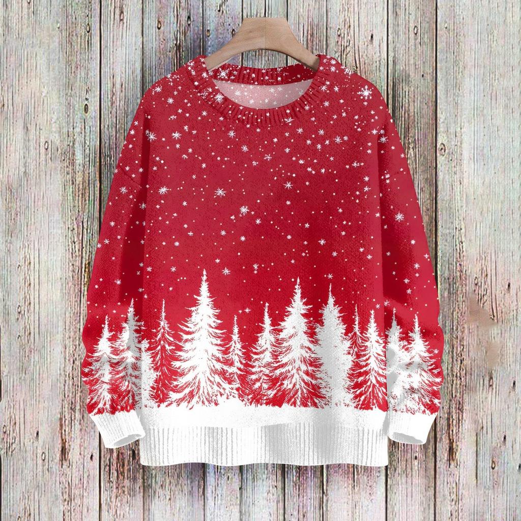 Christmas Sweatshirts For Women Knit Sweater Cute Shirt Fall Crewneck Pullover Tops