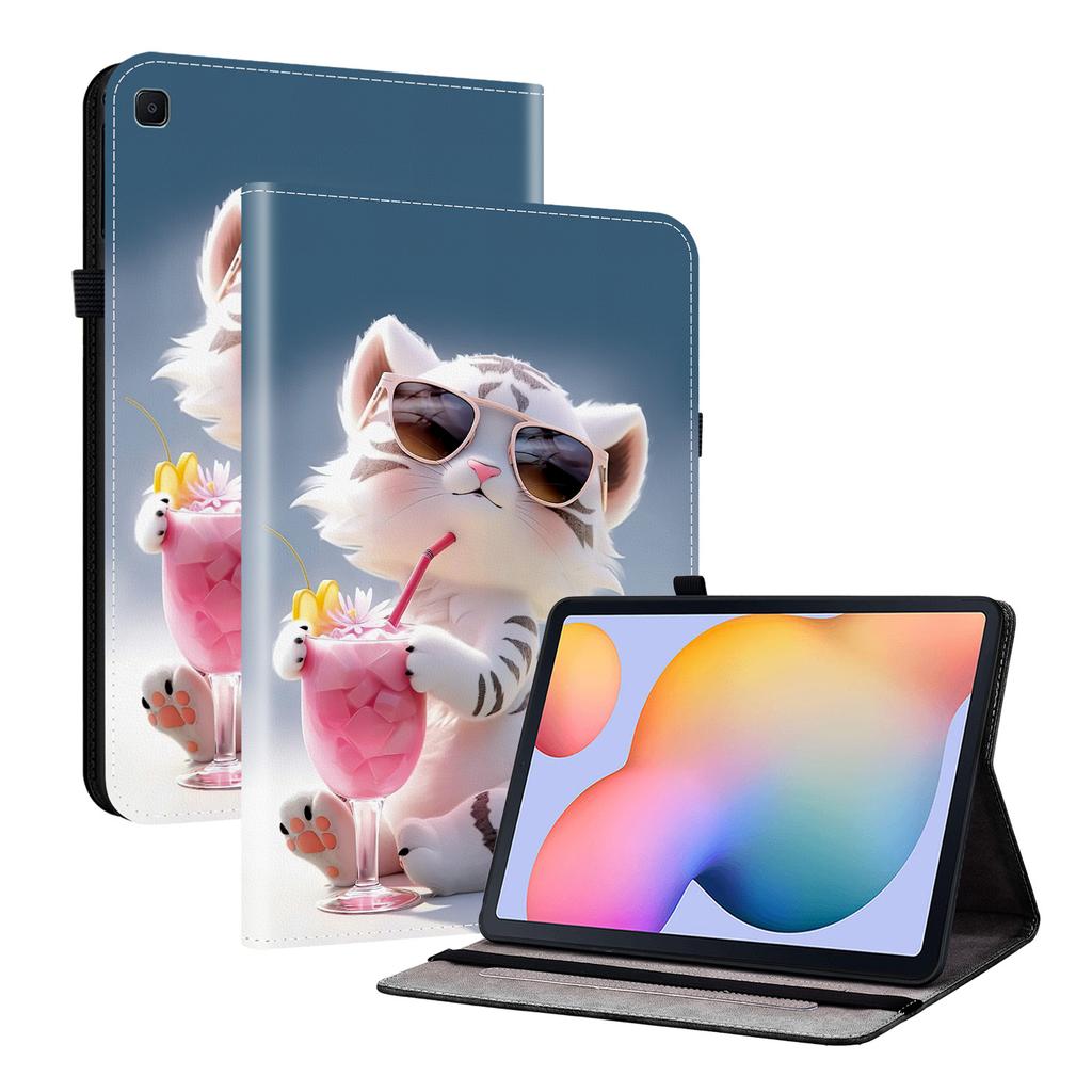 Чехол из искусственной кожи для планшета Samsung Galaxy Tab S6 Lite (2024)-11 стилей! Прочный, с 2 слотами для подставки, держателем для карандашей и слотами для карт, гибкая задняя крышка из ТПУ