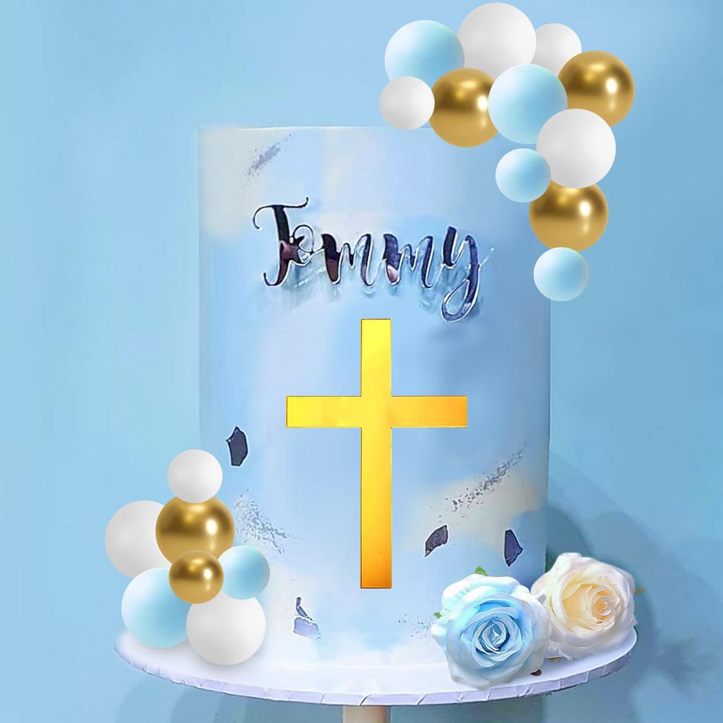 Синее украшение для торта на крещение, украшение для торта в виде креста, украшение для торта для мальчика, сувениры для крестильной вечеринки, принадлежности для крестильной вечеринки