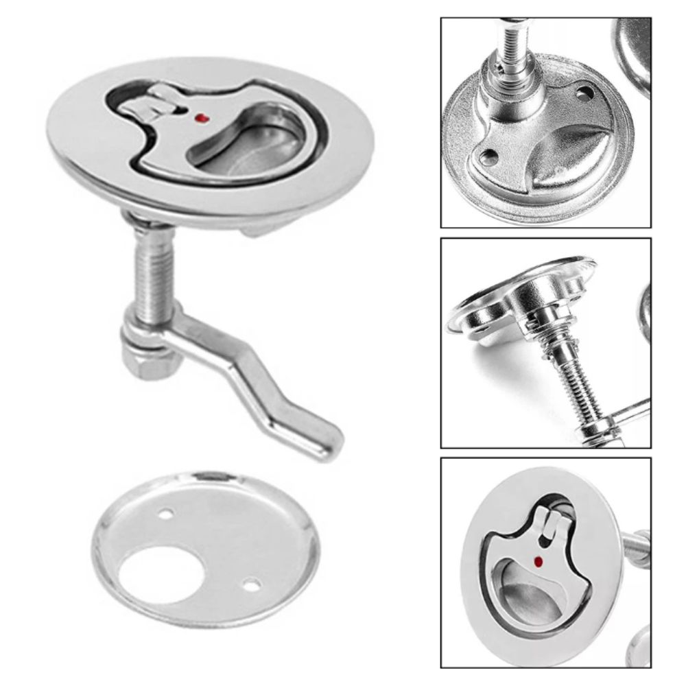 Heavy Duty Hatch Lock 316 Stainless Steel Ring Hardware Security Lock Lift Handle Cabin Doors