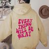 Plus Size Women's Funny Letter Print Casual Hooded Sweatshirt - Autumn/Winter Collection