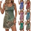 Женский повседневный сарафан с карманами, летнее пляжное платье в стиле бохо, футболки, платья с круглым вырезом, свободные платья-майки
