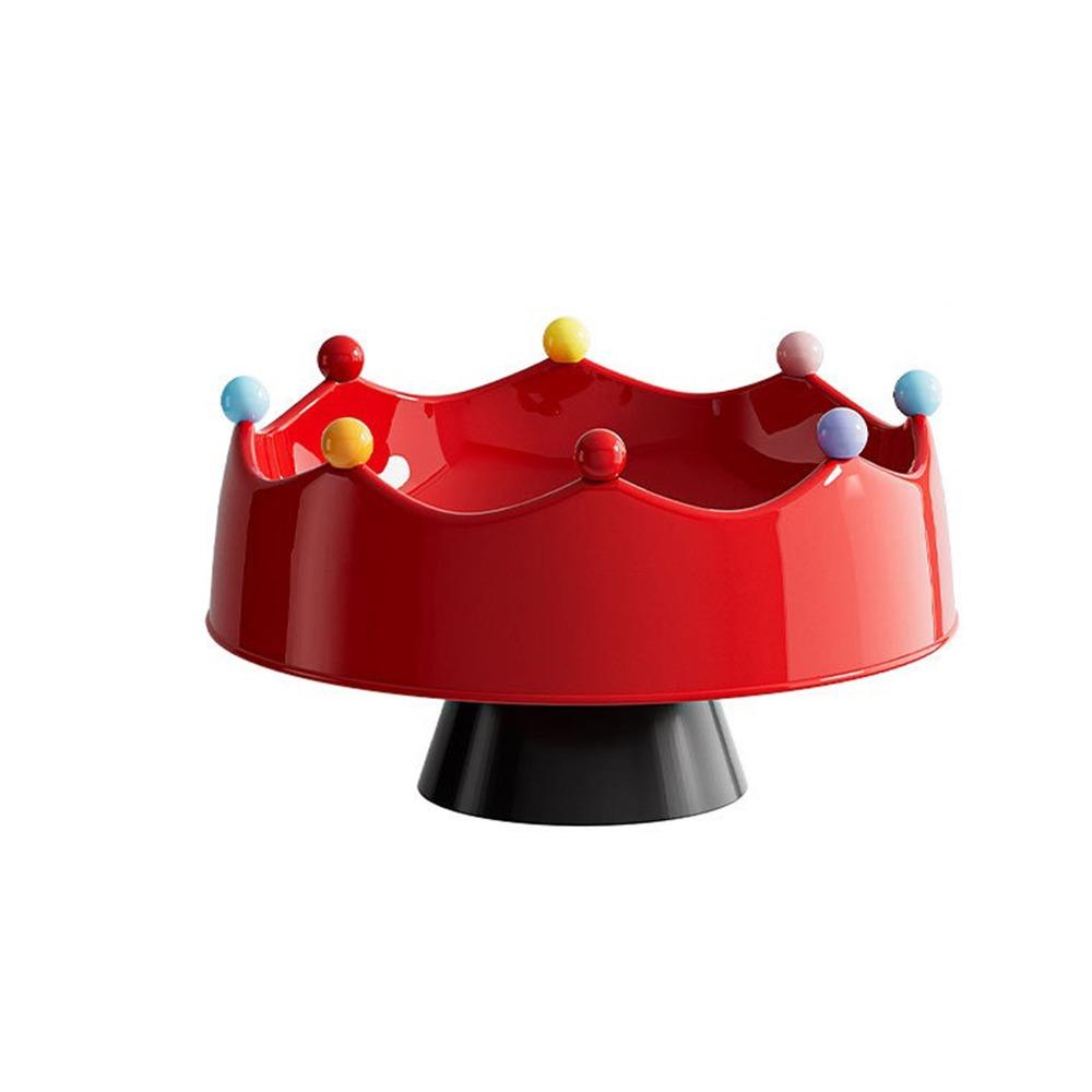 Crown Design Fruit Serving Plate Large Capacity Snack Plate Fruit Bowl with Fork Coffee Table
