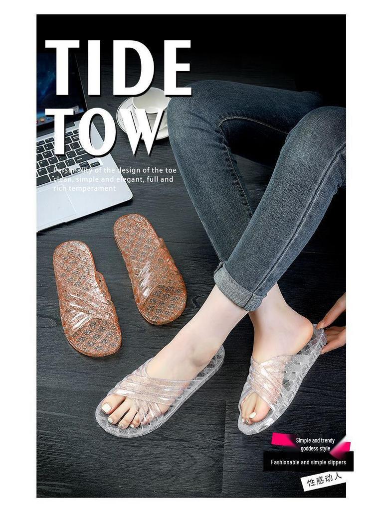 Кристально чистые нескользящие желейные тапочки для дома и душа