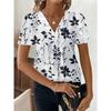 Fashion Casual Printed V-neck Top T-shirt for Women