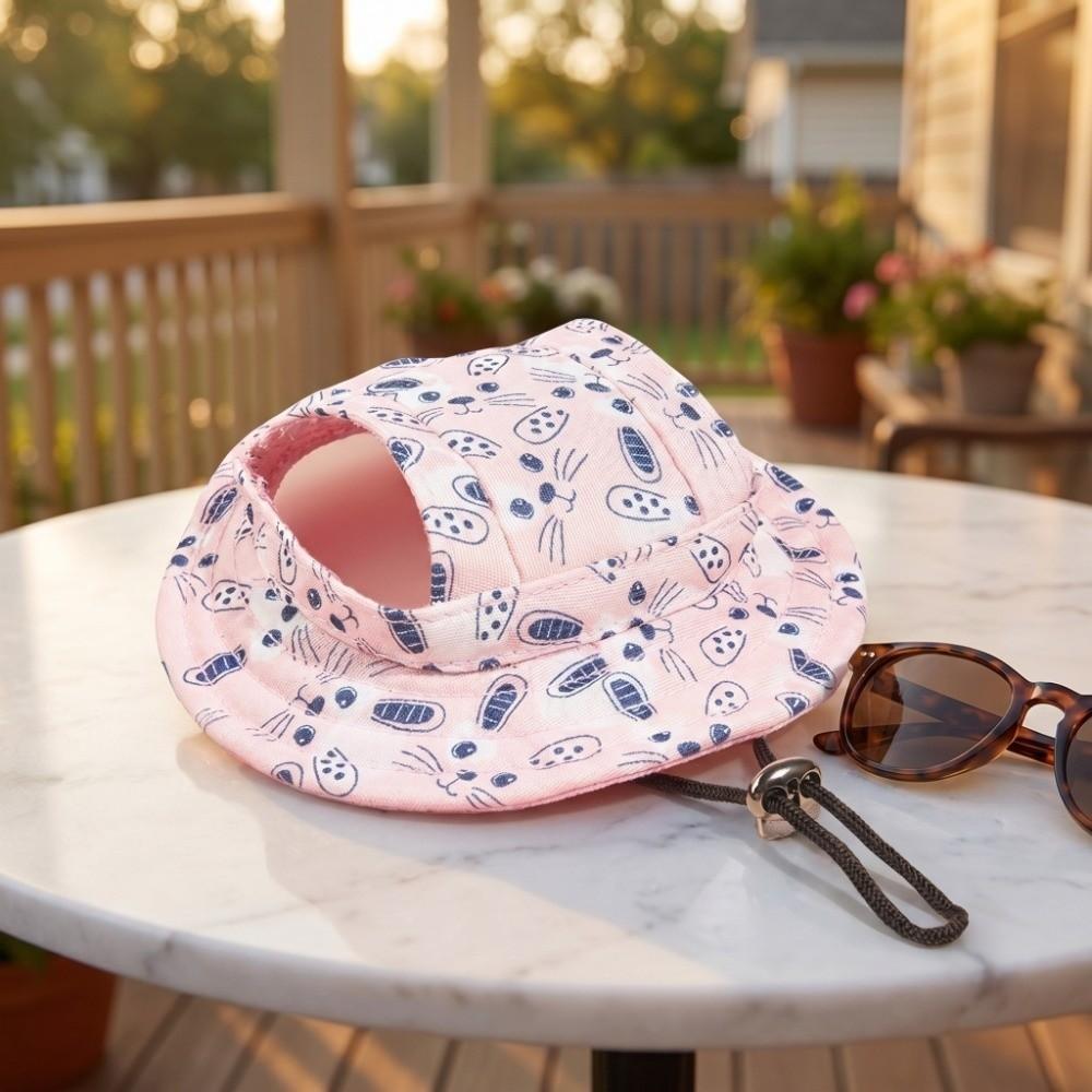 Red Bow Dog Fisherman Hat Adjustable Dog Sunscreen Hat Soft Pet Baseball Cap Walking