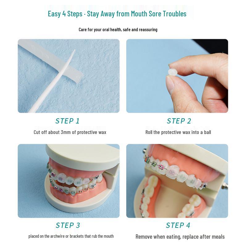 Gold Orthodontic Wax - Watermelon Flavor, Anti-Abrasion Gum Bracket Protector