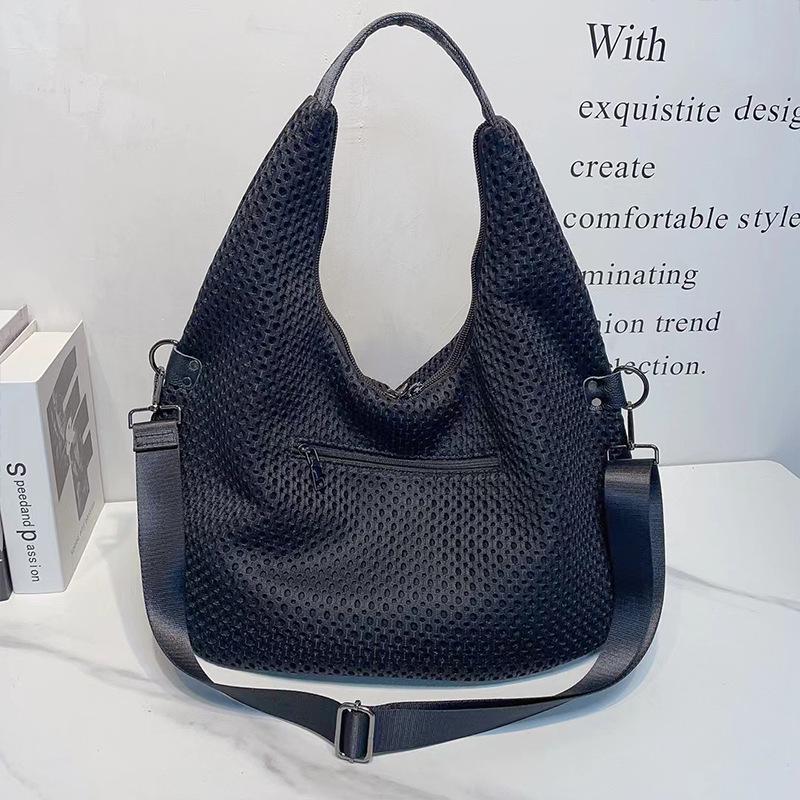 Шикарная женская сетчатая сумка через плечо в корейском стиле - Большая вместимость, легкая, повседневная сумка подмышку для удобных поездок на работу