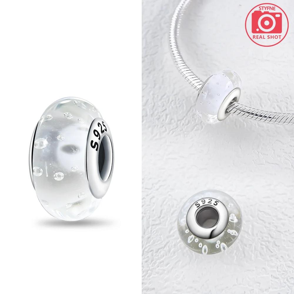 925 Silver Bracelet Women DIY Gift Murano Jewelry with Flower Blue Star Green Turtle Glass Beads