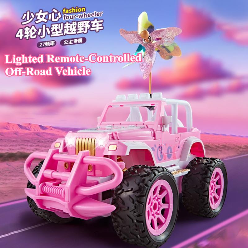 Светодиодная 2.4G Свет 4WD Дистанционное Управление RC Машина Игрушки Розовый Внедорожник Автомобиль с Открытым Верхом Игрушечная Модель Машины Для Девочек Подарок на День Рождения