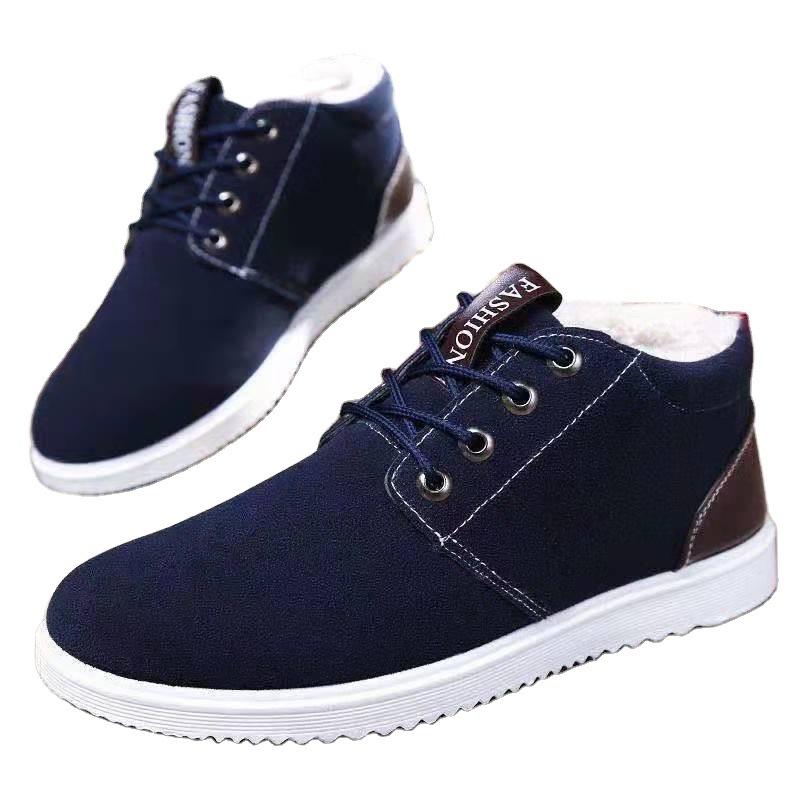 Winter Boots for Men Plush Warm Ankle Booties Men's Shoes Man Footwear Male Sneakers Plus Size