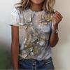 Летние женские футболки с цветочным принтом, женская одежда, топы большого размера, футболки, повседневные модные женские футболки в стиле Харадзюку с круглым вырезом