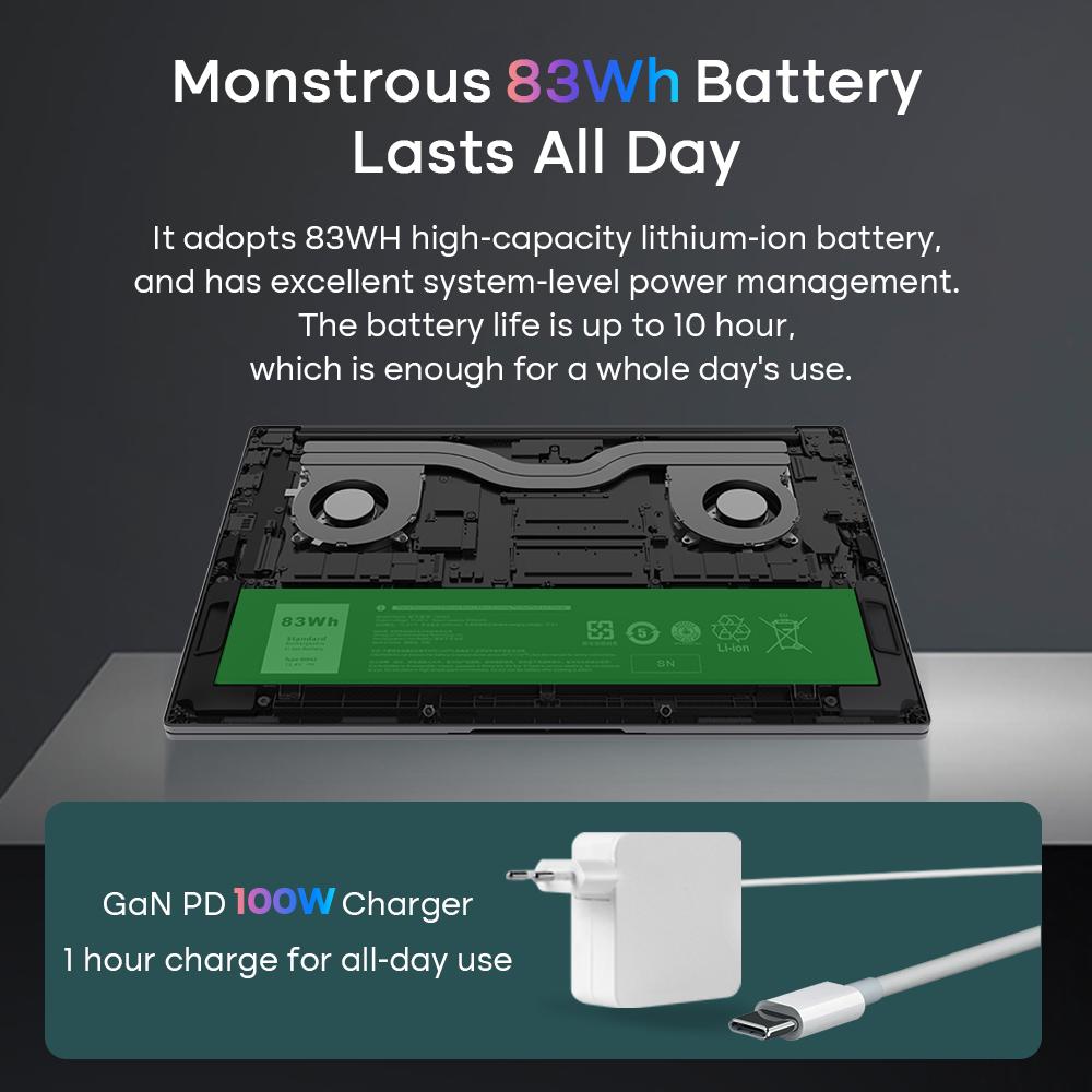 Ninkear Игровой ноутбук A16 AMD Ryzen 7 7735HS 16 ГБ DDR5 + 1 ТБ SSD 16 дюймов 2,5K 165 Гц WiFi6 Компьютер Ноутбук Windows 11 Ноутбук