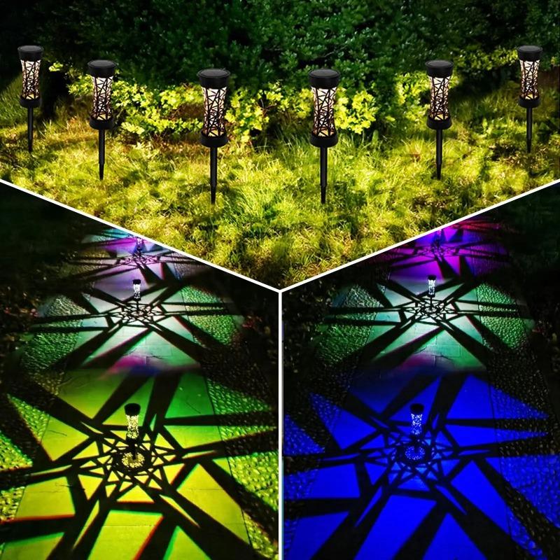 1/2/4 PCS Solar Pathway Lights Outdoor LED Lamp with Warm/Colored Light Solar Garden Lights Landscape Lawn Lamp for Yard Patio