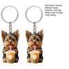 Yousheng 2Pcs Keychain Pendants Air Freshener Adorable Dog Shape 2D Flat Acrylic Hanging Ornaments Cars Interior Decor Accessories
