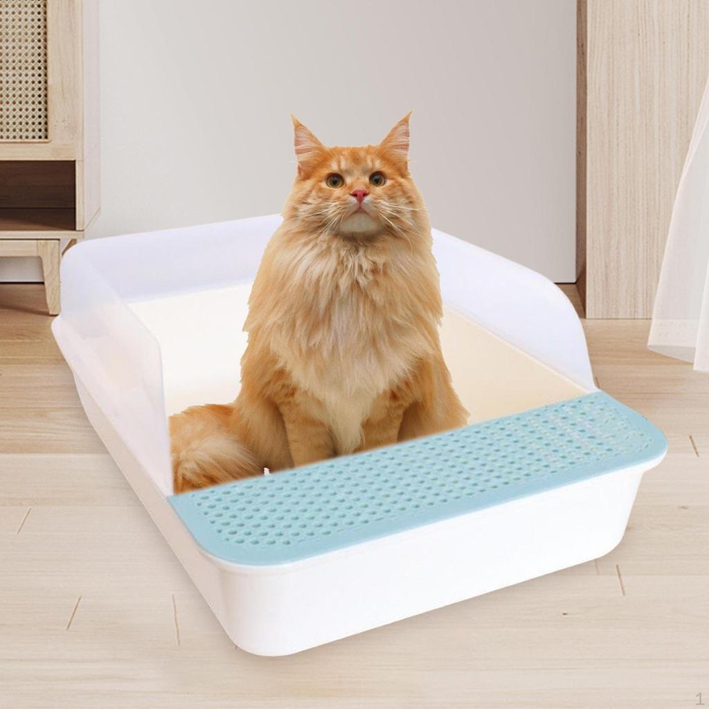 Open Tray Cat Toilet Wear Resistant with High Side Non Anti Splashing Kitty Litter Box Sandbox for