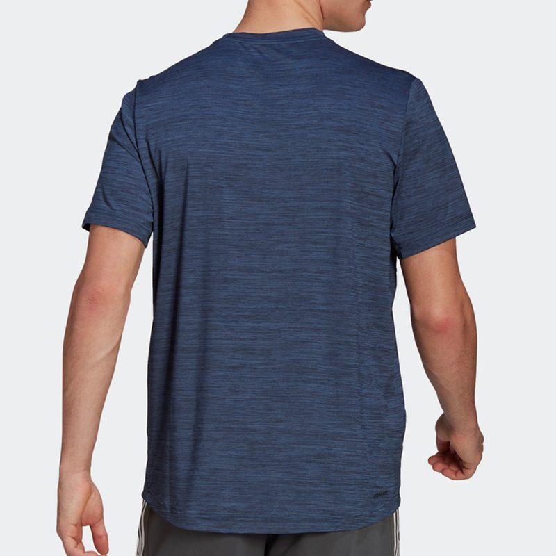 Adidas T Shirts Men's Dark Blue Crew Neck Moderate Straight Fit GM2133