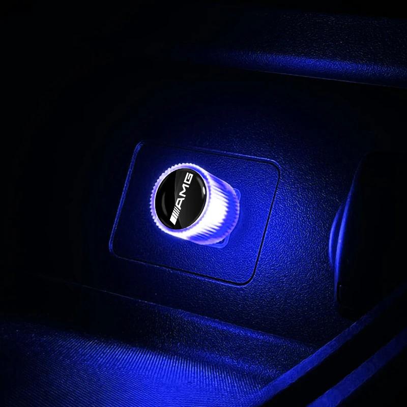 AABIH1 Car Emblem USB Atmosphere Light Portable Car Mini LED Lamp Caps Stickers For Mercedes-Benz C320 CL55 CL600 CL65 C240 C280 C320