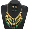 Дубай Ожерелье с кисточками из индийского хрусталя Серьги Женские Наборы цветочных украшений Африканские Свадебные Аксессуары для вечеринки