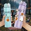 1 шт. Жуткие vibes Призрак Тыква 750 мл Цветная Пластиковая Спортивная Бутылка для Воды Герметичная Крышка с Откидной Соломкой Подходит для Спорта Офиса Домашнего Использования