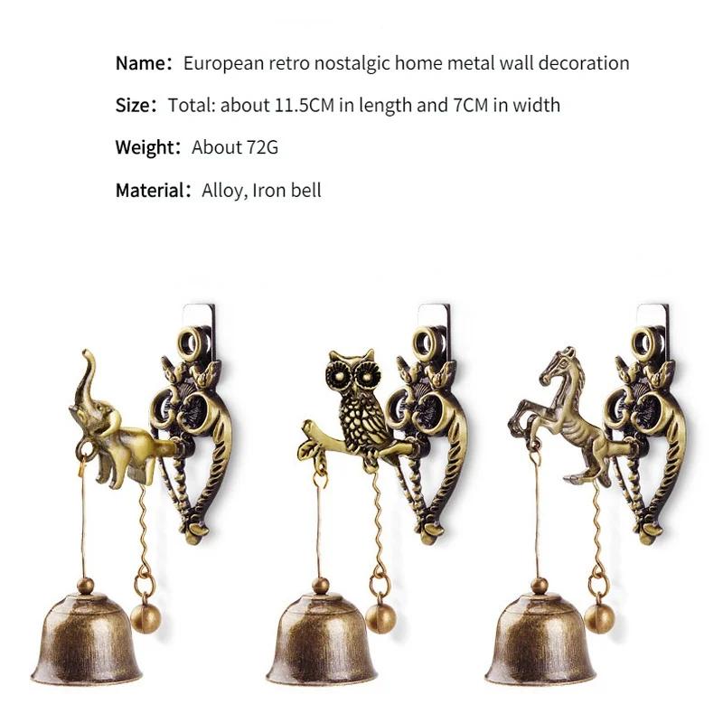 Vintage Metal Bell Door Shopkeeper Luck Knocker Windchime Magnetic Wall Hanging Ornament  Room Garden Store Front Entrance Gift