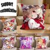 FFlanChan Game TTouhouS Square Sofa Pillow Cover Solid Color Living Room Home Decor Cushion Case