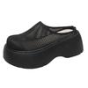 Fashion “Simple Comfort - Style” Mesh Slip - On Mules, Chunky Sole & Breathable Design, Ideal for Daily & Home Wear