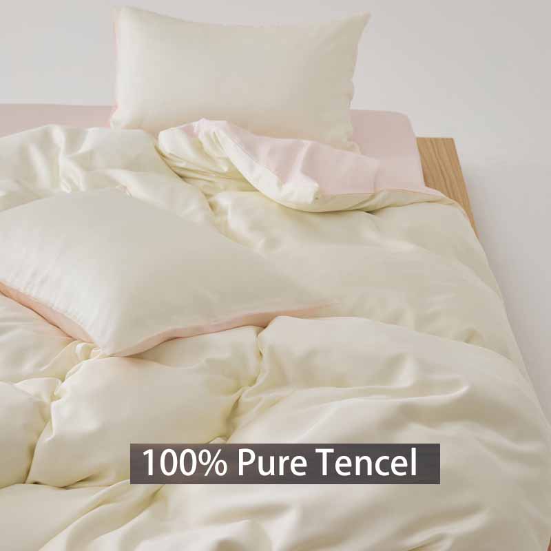 Роскошный комплект постельного белья из лиоцелла Tencel из 4 предметов: мягкая простыня на резинке и пододеяльник и наволочки, дышащее постельное белье для комфорта как в отеле