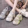 European and American Dad Shoes Women's 2024 New Mesh Breathable Thick Sole Versatile Elevated Vulcanized Women's Shoes Platform