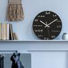 Math Wall Clock Silent Non-Ticking Quartz Movement with Hanging Hook Wooden Clock for Classroom Home Decoration