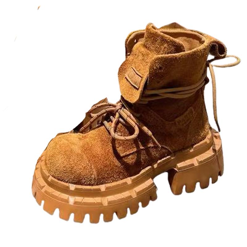 Женские ботильоны Дизайнерские балетки Обувь на платформе Зимнее платье Женские ботинки 2025 Новые Замшевые Уютные Челси Botas De Mujer