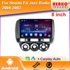 Автомобильный мультимедийный проигрыватель для Honda Jazz 1 GD 2001 - 2008, подходит для 2001-2009 гг., радио, стерео, головное устройство, беспроводной Android Auto, 2din, DVD, 4G, 8-дюймовый экран
