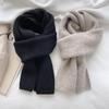 Korean Knitting Scarf Solid Color Thickened Warm Women Scarf Cold Weather Thermal Neck Wrap Casual Outfit Scarf