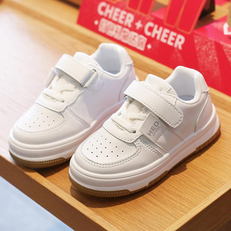 Kids Spring Autumn White Shoes Boys Girls Non Slip Soft Sole Sneakers Baby Casual Lightweight Comfortable Skate Shoes