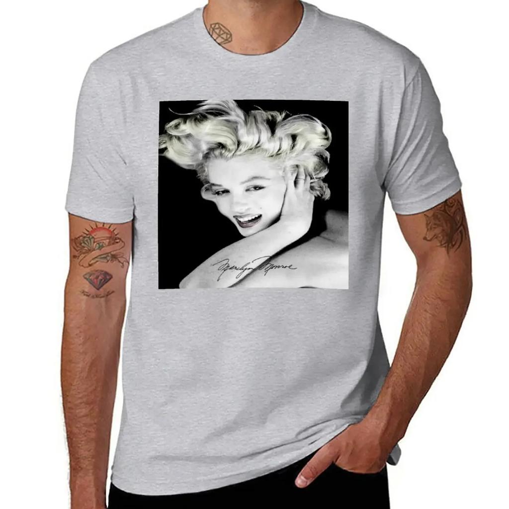 MARILYN MONROE' The First American Goddess T-Shirt Aesthetic clothing sweat anime Men's t shirts