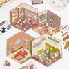Diy House Landscape Stickers Cute Bubble Food Car Cabin Scene Sticker Festival Gift for Adult Kid Children Student